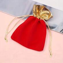 10pcs Gold Drawstring Pouches - Elegant Wedding Party Favor Bags, Candy Gift Boxes, Jewelry Storage Bags, Suitable For Weddings, Birthdays And Special Occasions. Luxury Gift Bags Adorned With Fashionable Gold Details. - Multicolor - View 5