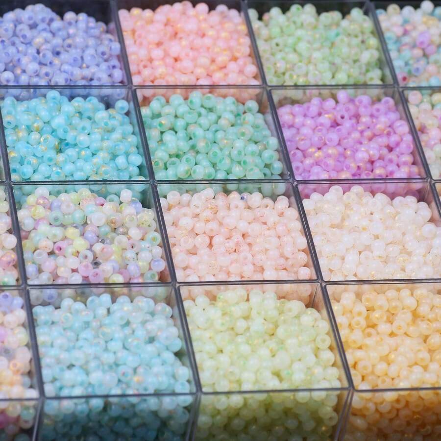 95颗彩色磨砂玻璃珠，珠宝制作DIY工艺珠子，配件和缝纫用品
