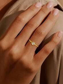 1pc Elegant Sun-Shaped Ring, 925 Sterling Silver Jewelry, Decorative Ring For Daily Wear & Dates, Exquisite Jewelry, Birthday Gift For Women