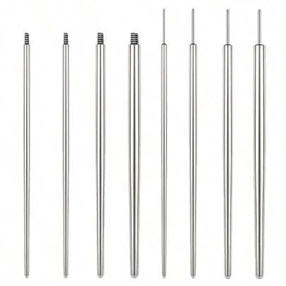 20G 18G 16G 14G Piercing Taper Insertion Pins Stainless Steel Screw On Insertion Pin Taper Nose Lip Ear Cartilage Monore Tragus Helix Body Piercing Stretching Kit