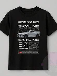 Streetwear T-Shirt Cars Skyline GT3RS Automobiles Vehicles Racing Drift Street Fashion Urban Culture Skaters Unisex Men's Women's 100% Cotton Top Premium Streetwear New Release Immediate Shipping Various Colors!! - 72577-天際線 - 查看 2