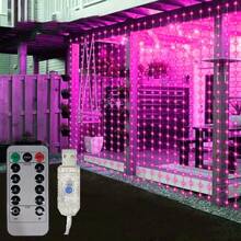 Luces de cortina de cadena LED alimentadas por USB con 8 modos, decoración de iluminación ambiental para el Día de San Valentín, Año Nuevo, boda, dormitorio, cumpleaños, fiesta, interior de ventana (control remoto no incluido) - Luz de cortina USB - Ver 18