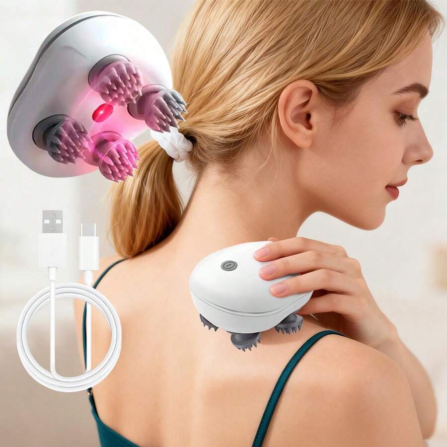 Head Massager, Handheld Rechargeable Electric Scalp Massager Hair Growth Stimulator Brush, Scalp Massager, 3-Speed Vibration Comb Pet Massager, Cordless Head Massager For Hair Growth