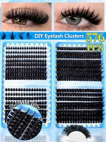 CMAYOME 640/592/576 Pieces D Fluffy Eyelash Set, Thickening Eyelash Extension Set, 3D Independent Eyelash Set, Artificial Sable Eyelash Set. Eyelash Curling Diameter: 10MM/11MM/12MM/13MM/14MM/15MM/16MM. Eyelash Extension Drama Eyelash Extension Set, Includes Lower Eyelashes. - Baby Blue - View 13