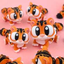 3D Printed Cute Big-Eyed Frog, Lizard, Tiger, Pink Pig, Deer Fully Articulated Realistic Pet Models - Multicolor - View 3