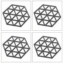 4pcs/8pcs Nordic Hexagon Heat Resistant Placemats, Anti-Scald Bowl Pads, Personalized Silicone Pot Holders - Multicolor - View 7