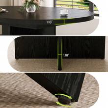 LIZHOUMIL 43.3''-59'' Extendable Dining Table For 4-8, Round To Oval Kitchen Table With Sturdy Cross Wood Base,Ideal For Dining Or Living Room - 黑色 - 查看 6