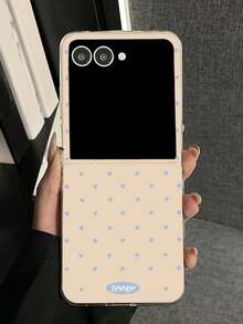 时尚糖果色波点手机壳,兼容三星 Galaxy Z Flip7、Z Flip 6、Z Flip 5、Z Flip 4、Z Flip 3 5G,送给女孩的礼物,防震后盖 - 黃色 - 查看 2