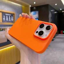 New Solid Color Phone Case For 16 15 14 13 12 11 Pro Max 16Pro Soft Silicone Shockproof Protective Accessories Cover.Holiday Phone Accessories.Suitable For Gifting To Lovers Stitch Customizable Things 13 Case Custom Phone Case 1 Hot Selling Item Case Exquisite Festival Gift Great For Holiday Parties - 橘色 - 查看 13
