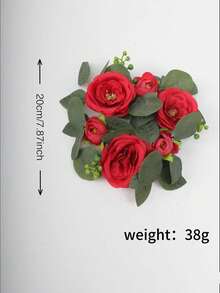 Artificial Spring Flower Wreath, Suitable For Outdoor, Window Display, Home, Dining Table, Atmosphere Decoration - Red - View 5