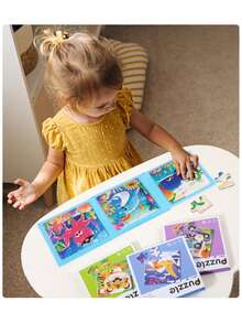 3-In-1 Progressive Magnetic Puzzle Books, Multi-Color Montessori Toys, Suitable For Children 3+ Years Old, Includes Ocean Animals, Transportation, And Dinosaur Themes, Educational And Fun Magnetic Puzzle Toys For Preschoolers, Also An Ideal Gift - Multicolor - View 3