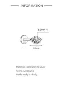 SereneSpark 1Pc Moissanite Stud Earrings 925 Sterling Silver Cartilage Earrings Hypoallergenic Flat Back 18K White Gold Plated Earrings For Daily Wear Wedding Party Engagement Fine Jewelry - White Gold - View 19