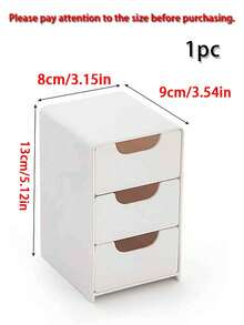 1pc Mini 3-Tier ABS Plastic Desktop Storage Box, Suitable For Storing Jewelry, Hair Accessories, Earrings And Other Small Items, Furniture Supplies, Applicable To Office, Study, Bedroom, Bathroom, Can Be Used As Office Storage Box, Jewelry Storage Box, Drawer-Style Cosmetic Storage Box - Autumn Bedroom Decor - Grey - View 9