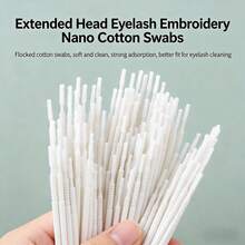100pcs White & Black Cotton Swabs Brushes Eyelash Extension Tools - Multicolor - View 3