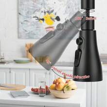 Aireador Extensor de Grifo Gi 360° Gi Grifo Extensor 3 Modos Gran Angulo Filtro De Salpicaduras Universal Filtro Grifo Cocina Negro - como en la foto - Ver 6