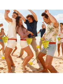 Bucket Game, Rocking Ball Game, Elastic Connecting Ball, Toss Ball, Hammock Party Barrel, Adult Interactive Game Toy - Multicolor - View 3