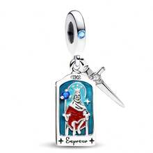 1 Stück 925 Sterling Silber Tarot Karten Anhänger, geeignet für Frauen Armbänder, Armreifen, DIY Schmuckherstellung und tägliches Outfit, ein ideales Accessoire für Mädchen - Tarotkarten - Übersicht 18