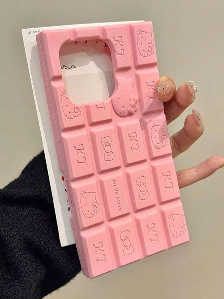 Fashionable Creative Hello Kitty Phone Case, Sanrio Animation, Kitty, KT, Skin-Friendly Magnetic Phone Case, Compatible With Apple 17 Series, 11/12/12 Pro, 13/14/15, 13 Pro/14 Pro/15 Pro, Anti-Drop Protective Case, Suitable For 12 Pro Max/13 Pro Max/14 Pro Max/15 Pro Max, 16, 16 Pro, 16 Pro Max, Chocolate KT, Valentine's Day, Eid Al-Fitr, Couples - Pink - View 1