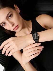 Casio 卡西欧女士方形腕表，时尚简约设计，经典模拟表盘带日期显示，石英机芯。这款女士腕表融合了日韩风格。黑色表盘。型号：LQ-142-1ADF。新年和圣诞节礼物之选。 - 黑色 - 查看 8