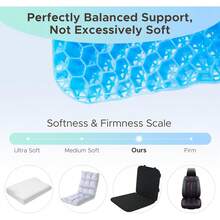 Sunlit Large Gel Cushion & Back Cushion Long Sitting With Non-Slip Cover, Gel Cushions Wheelchair Office Chair Car, Reduces Tailbone Pressure And Pain Relief (18.5''x16.9''x 1.57'') WYRM - Large (18.5 X 16.9 X 1.57 Inches) - View 3