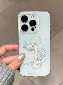 A Candle Pony Following Stars, Lovely Advanced Sense Of Fashion And Personalized Drop Protection Shell, Is Compatible With Iphone17 / Iphone17promax Iphone16 Pro Max/Iphone15 Pro/Iphone14 Iphone13/12/11, It's Suitable As A Christmas Gift For Family Members/Friends/Sisters/Girlfriends - Baby Blue - View 1