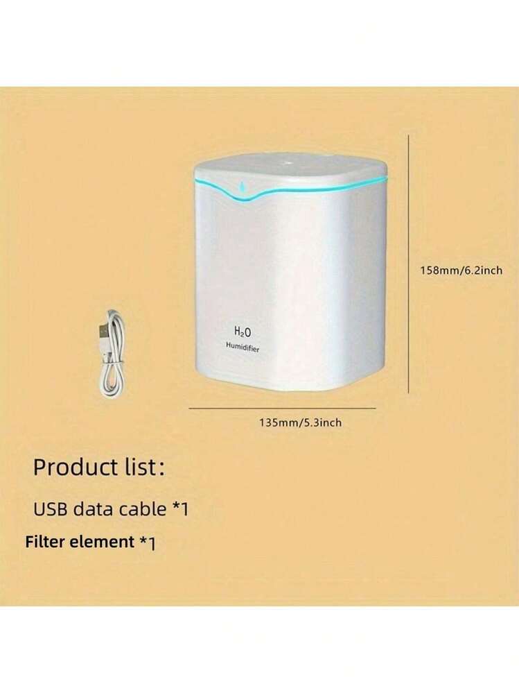 2L容量 デュアルミスト加湿器 1個、カラーLEDムードライト付きデスクトップ加湿器、デュアルノズル設計、大出力ミスト、USB給電、長時間稼働、低水位自動停止。オフィス、リビング、寝室、植物の加湿、ホームデコレーションに適しています。 - マルチカラー - 見る 11