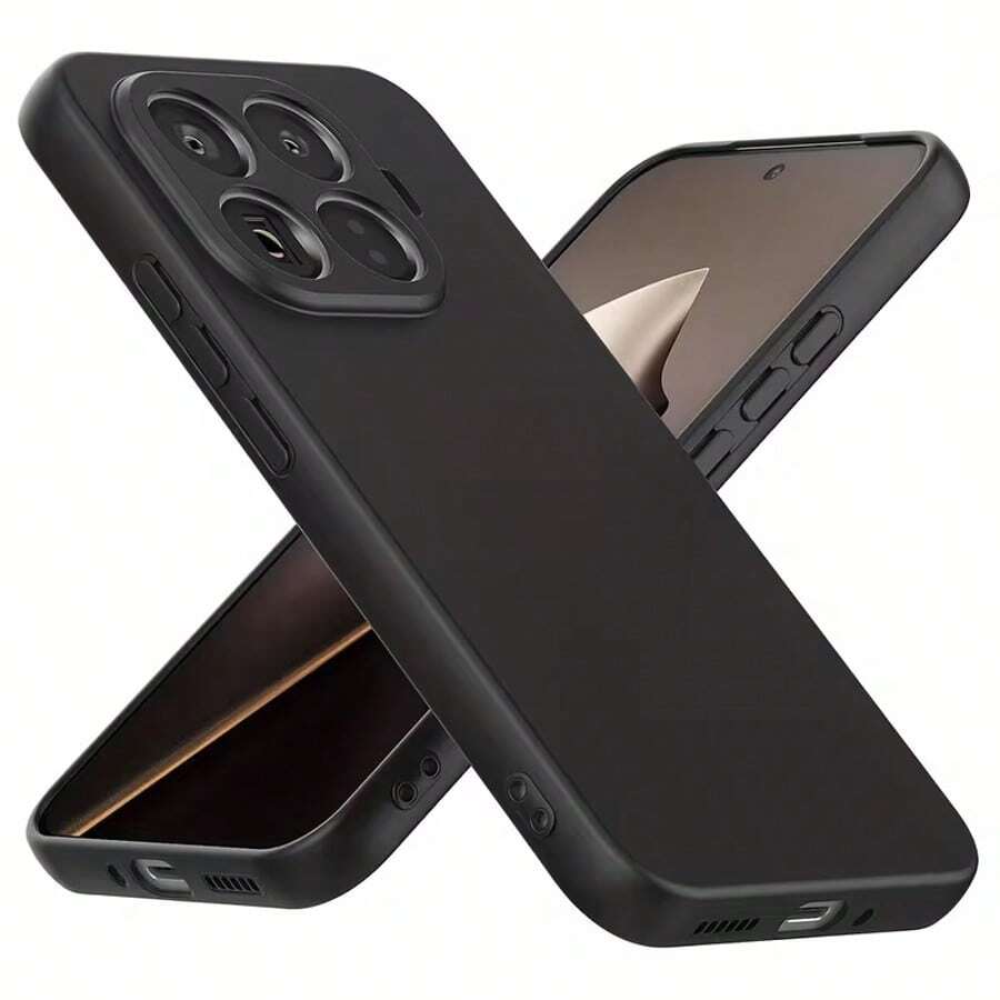 黑色磨砂手机壳，兼容红米、三星Galaxy、荣耀、OPPO等手机。防震、防摔、保护套 - 黑色 - 查看 1