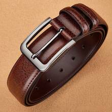 2pcs Men's Leather Buckle Casual Retro Belt, Suitable For Jeans, Father's Day & Valentine's Day Gift - Multicolor - View 4