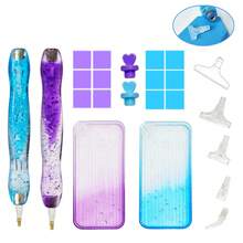 DIY钻石画点钻笔套装，渐变双色漏斗钻石托盘，亚克力粗线笔套装，手工钻石刺绣马赛克装饰工具配件 - 彩色 - 查看 15