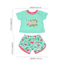 18" American Girl Doll Summer Short Sleeve Pajama Set, Bald Doll With Shorts Outfit - Multicolor - View 3