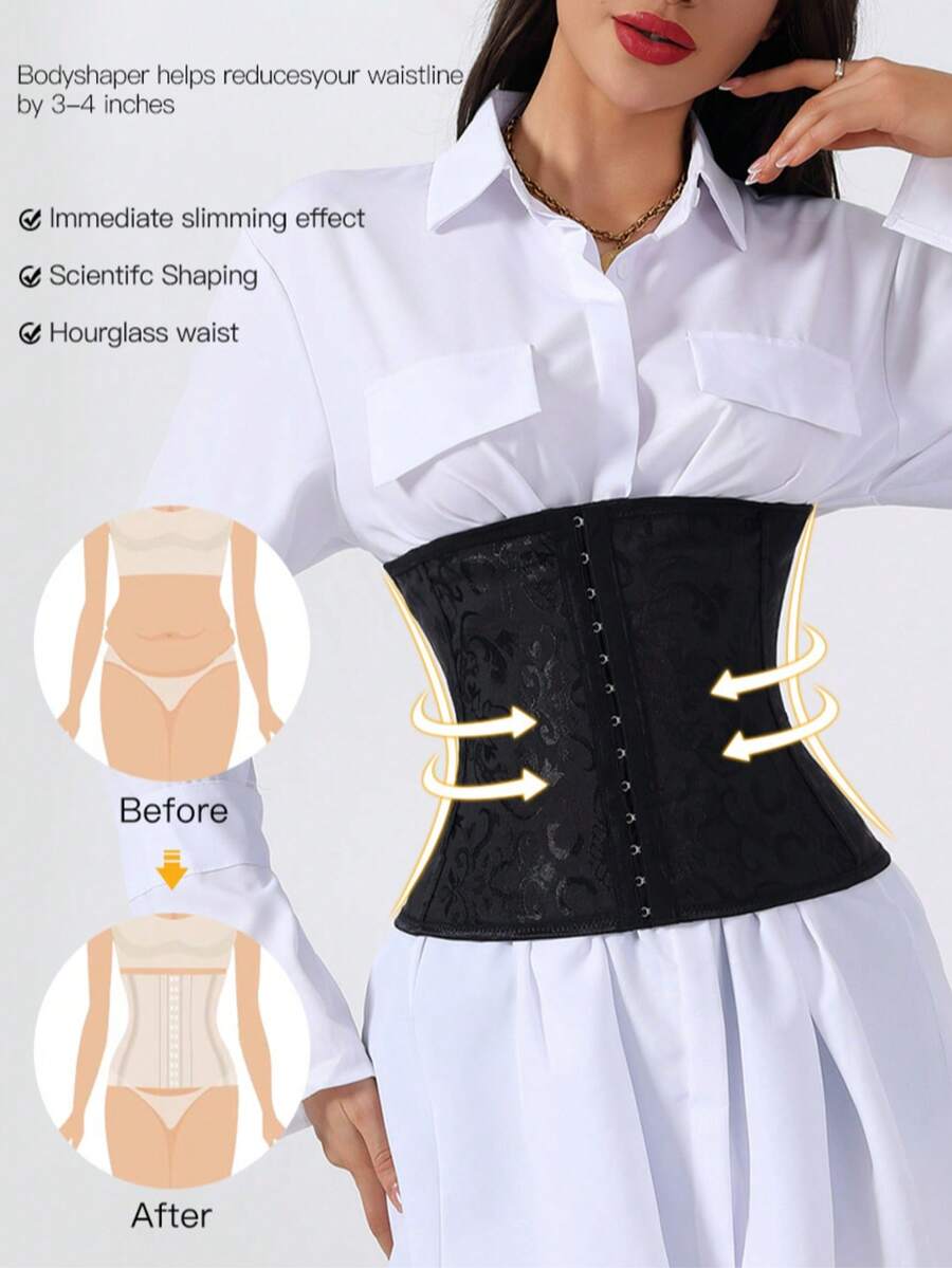 1pc Elastic Waist Belt, Slimming Waist Cincher For Dresses, Suits, Jackets, Versatile Accessory - Black - View 1