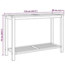 vidaXL Consola de mesa castanho 110 x 40 x 45 cm Bois de teck maciço - Castanho - Ver 10