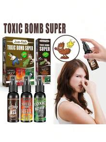 1个随机Jue-Fish臭臭玩具，气味有便便味、地狱味、炸弹味，趣味恶作剧喷雾，搞笑礼物，臭臭玩具，使用前请摇晃均匀，以免失去香味。 - 彩色 - 查看 1