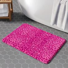 1 buc covor moale de pluș cu imprimeu leopard, decor pentru casă, decor pentru cameră, decor pentru baie, covor de baie, covor de baie antiderapant, decor pentru bucătărie, covor de bucătărie, covor, set de baie, preș de intrare, suprafață confortabilă, decorațiune pentru casă, covor anti-oboseală, decor cu tematică animală, relaxare pentru picioare - Roz - Vizualizare 9
