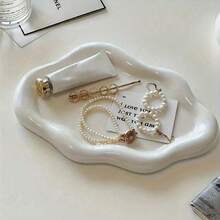 One-Piece Elegant Cloud-Shaped Plastic Tray - Single-Layer Luxury Jewelry & Perfume Display Stand, Elegant Home Living Room Jewelry Tray And Key Storage Table - Perfect Gift For Christmas, Thanksgiving, New Year And Valentine's Day, Suitable For Elegant Storage, Enhancing Space Aesthetics, Also Suitable For Holiday Celebrations. - Multicolor - View 10