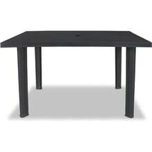 Large Summer Weather Proof Plastic Rectangle Table Garden Patio Dining Furniture - Black - View 6