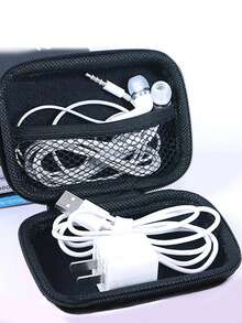 1 pieza Bolsa de almacenamiento de nailon multifuncional, organizador de cables digitales, bolsa organizadora de accesorios electrónicos portátiles, adecuada para disco duro externo, batería portátil, auriculares y cargadores, fundas de teléfono, auriculares inalámbricos, auriculares Bluetooth, auriculares supraaurales, auriculares, adecuada para uso empresarial, viajes, escuela, universidad, oficina, útiles escolares, esenciales de vuelta a la escuela - Multicolor - Ver 13