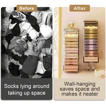 1 Peça Caixa de Armazenamento Montada na Parede Embaixo do Armário, Adequada para Armazenar Sutiãs, Meias e Roupas Íntimas - Caixa de Armazenamento Transparente de Plástico com Múltiplos Compartimentos, Pode Ser Usada para Guarda-Roupa, Quarto, Dormitório, para Organização de Roupas, Armazenamento de Armário, Decoração de Quarto, Uma Caixa de Armazenamento e Organização Multifuncional Montada na Parede. - Multicolorido - Visão 7