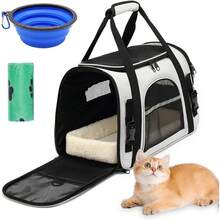 CYPNTransportadora para Perro y Gato. Cojín de Felpa con Correas Ajustables para los Hombros. Transportadora para Perro Chico Adecuado para Mascotas Pequeñas y Medianas.con Bol + Bolsa. Negro grisFashion - 226502144 - Ver 8