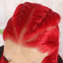 38 Inch Red Lace Front Wig Human Hair Brazilian Virgin Straight Lace Front Wigs Human Hair 250% Density Colored Human Hair Wig 13x4 HD Lace Frontal Wig For Women Burgundy Red Colored Pre Plucked With Baby Hair Natural Hairline - SRed - 查看 9