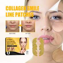 10PCS Collagen Smile Patch To Lift Skin, Tighten Face, Fade Wrinkles, And Smooth Wrinkles - Yellow - View 1