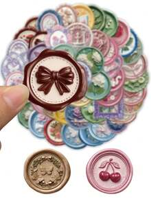 50 miếng dán tem nổi họa tiết cổ điển, decal nghệ thuật 3D, chất liệu vinyl cao cấp, thích hợp cho người lớn và những người yêu thích văn phòng phẩm, dùng để làm sổ lưu niệm, nhật ký, thư từ, phong bì, thiệp, sổ tay, sổ kế hoạch, album, gói quà và trang trí hộp quà. - Hồng - Xem 5