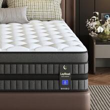 LayRoad Bedroom Furniture, 12/14-Inch Black Queen Mattress, Built-In Memory Foam And Individually Pocketed Springs, Available In Twin, Full, Queen And King Mattress Sizes, With Side Handles For Easy Movement, Fiberglass-Free, Odorless, Highly Breathable, Providing A Comfortable Sleep. - Black - View 9