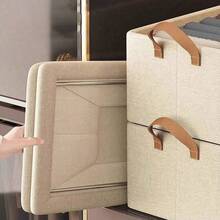 11-Inch Dual Handle Non-Woven Fabric Storage Cube, Collapsible Design Storage Box With Handles For Clothes, Holiday Decor, Wardrobe Organization, Bedroom Storage - Multicolor - View 2