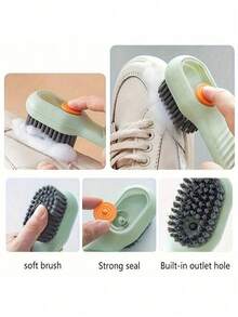 1 peça, escova de limpeza multifuncional reutilizável, adequada para sapatos, lavanderia e superfícies domésticas, máquina de lavar portátil, adequada para banheiro, vaso sanitário, paredes e suprimentos, ferramentas de limpeza - Multicolorido - Ver 5