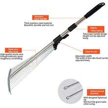 CYPNRastrillo de Hojas Rastrillo de Hojas de Jardín Herramienta de Hierba de Azada Telescópica de Aleación Rastrillo de Metal de Dientes Múltiples para Hojas de Hierba Muerta yFashion - 213471723 - Ver 3