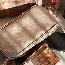 Women's Large Capacity High Quality Cosmetic Bag - Pink Tri-Fold Travel Makeup Organizer With Faux Leather Lining, Multiple Zippered Pockets & Wrist Strap For Brushes, Toiletries, Jewelry Storage, Toiletry Organizer Bag | Organized Toiletry Bag | Practical Organizer, Large Cosmetic Bag,Mother's Day,Mom,Mother's Day Gift,Flower,Jewelry,Mother's Day Decorations,Mother's Day Party Supplies,Women,Pink,Gift Set - Hồng - Xem 6