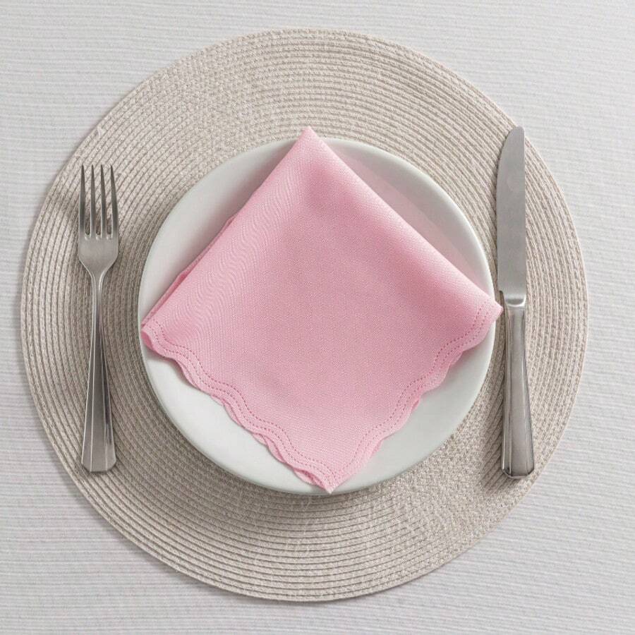 Fabric Napkin Set Of 50 Oxford Laser Finish - Rosa Claro - 查看 1