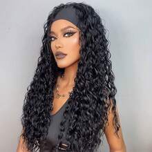NATAN Wet And Wavy Headband Wig] Water Wave Half Wig - Curly Headband Wig For - Synthetic, Glueless, Wet And Wavy, Daily Use
