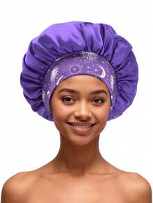 1 pieza Gorro para dormir, gorro de satén de seda extra para que duerman las mujeres con cinta de amarre para cabello rizado, gorro grande para trenzas - Multicolor 1 pieza - Ver 28
